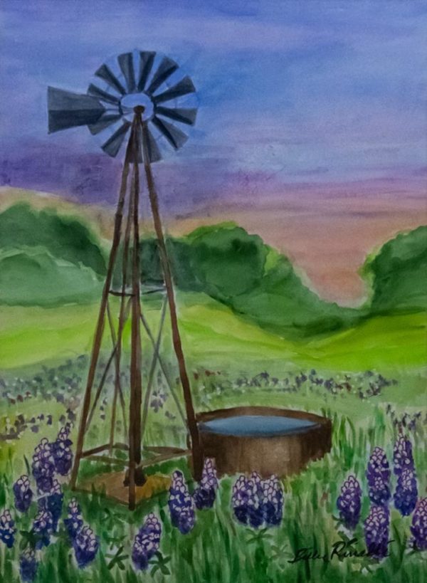 Windmill & Bluebonnets