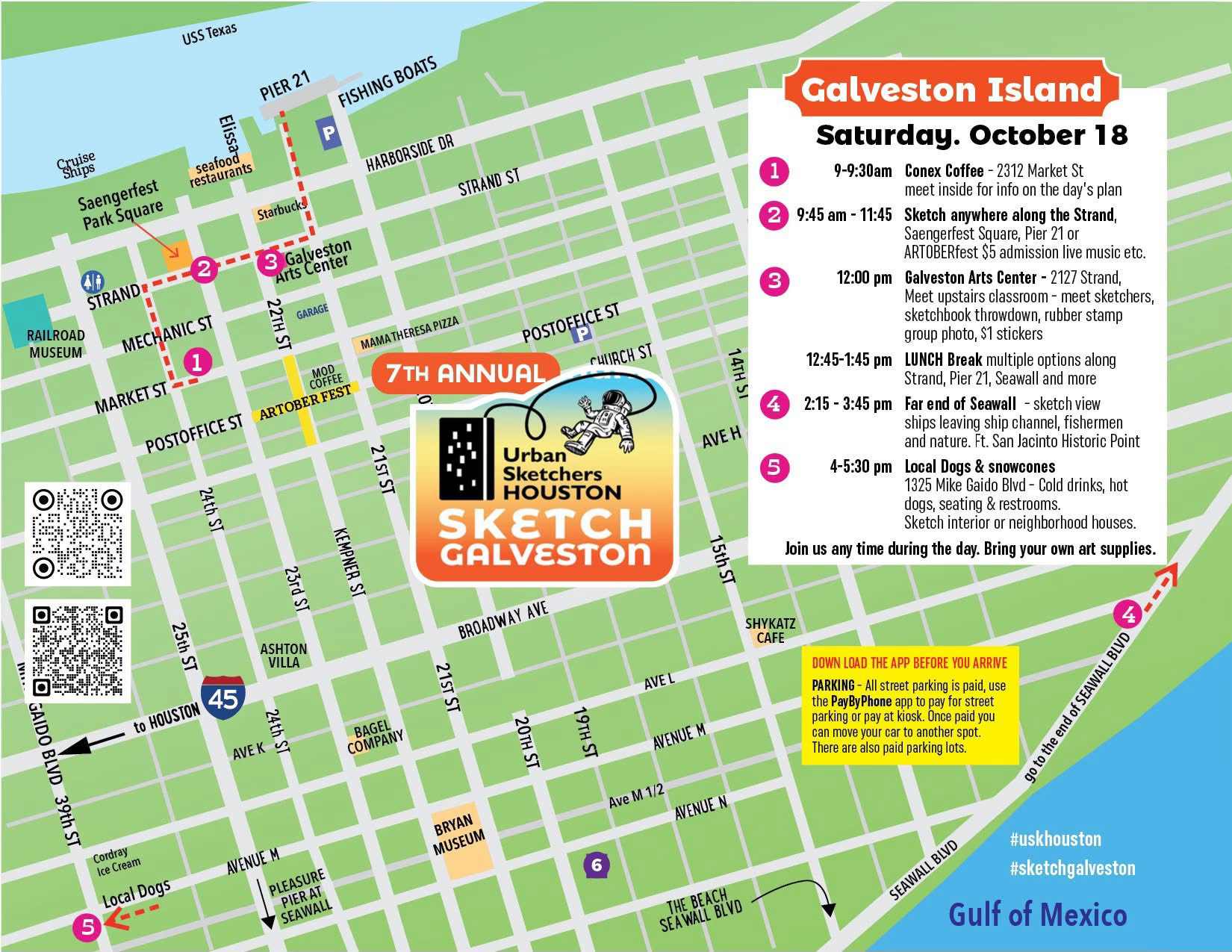 Free Saturday Sketch with the Houston Urban Sketchers