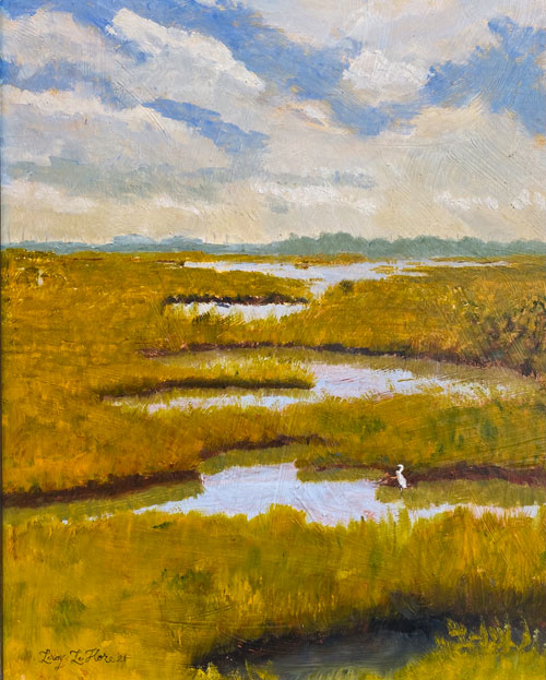 Summertime Wetlands with Egret