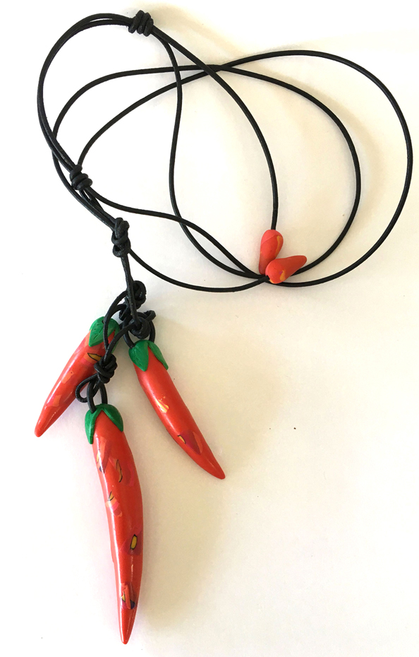 Hot Pepper Necklace on Cord