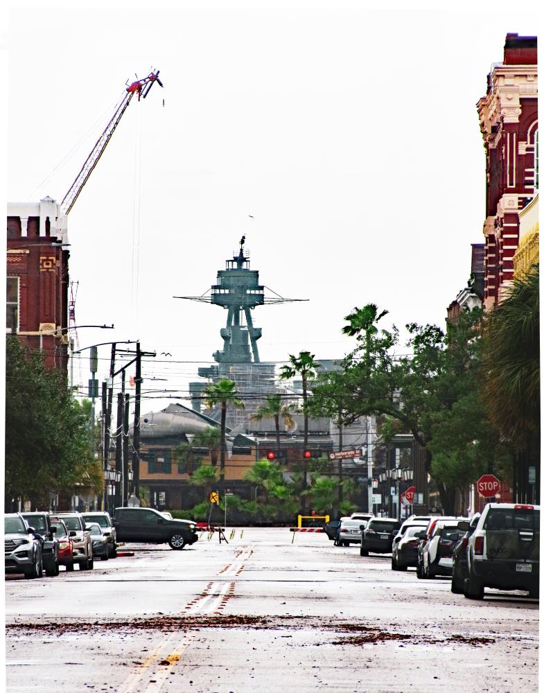 Battleship Texas Arrives in Galveston